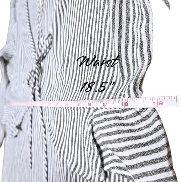 American Eagle Striped Ruffle Dress M Tie Front Cottagecore Milkmaid Coquette AE - Picture 15 of 16